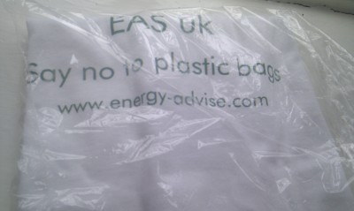 T shirt in plastic bag